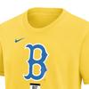 Nike MLB Boston Red Sox Letter Print Crew Neck T-Shirt Kids Tops Gold 3Z3B7NMCC-BOS