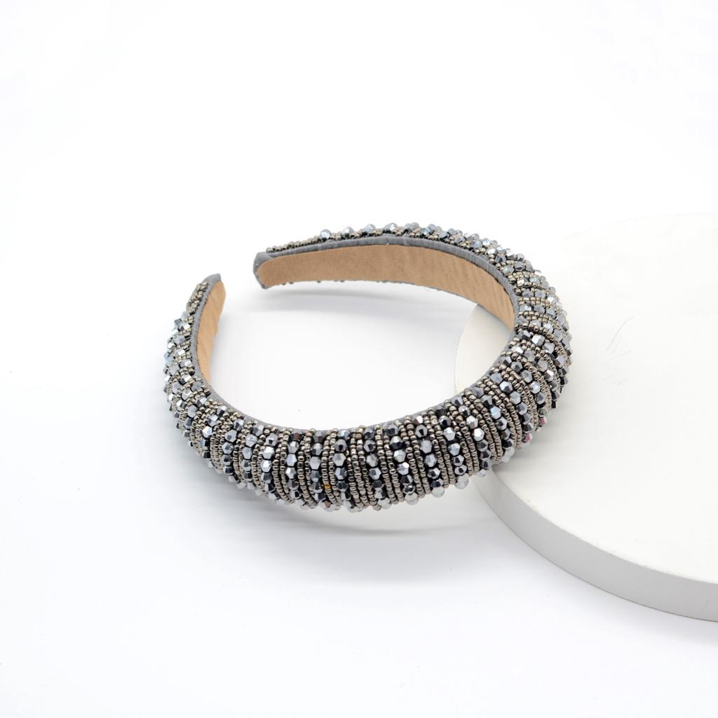 Baroque Rhinestone Headband Crystal Padded Hair Band Glittering Hair Accessories for Women Girls