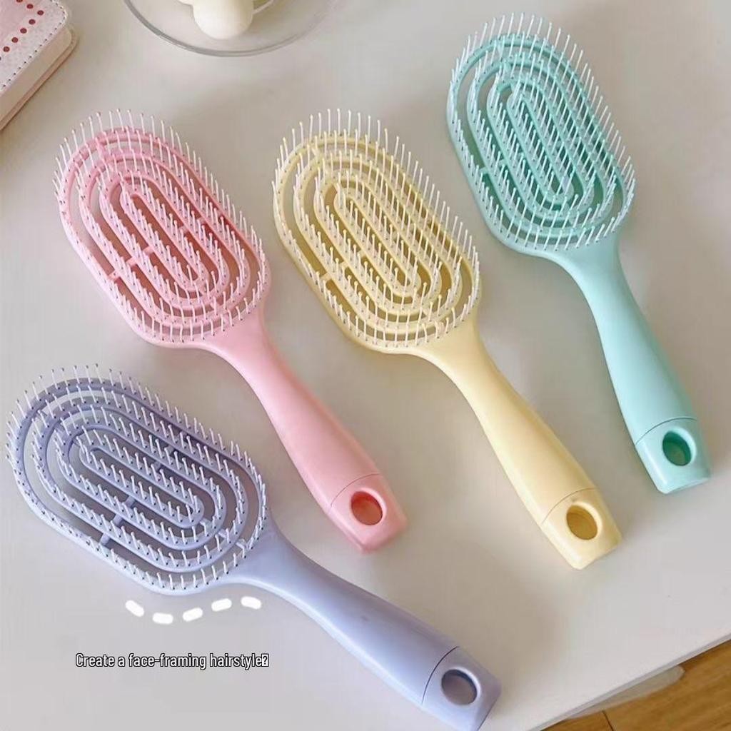 Fluffy High Crown Women's Mosquito Repellent Comb for Long Hair - Styling & Massage Curve Rib Comb