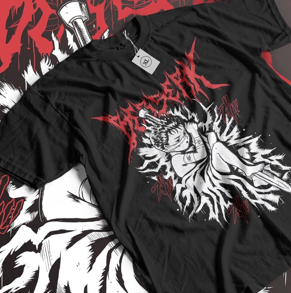 Guts Kid Berserk TShirt Unisexga Strip Gut Berserker Armour Anime Gift Black Shirt S