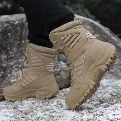 Men's High-top Boots Non-slip Outdoor Forest Protection Tactical Training Boots Autumn and Winter New Casual Snow Hiking Boots