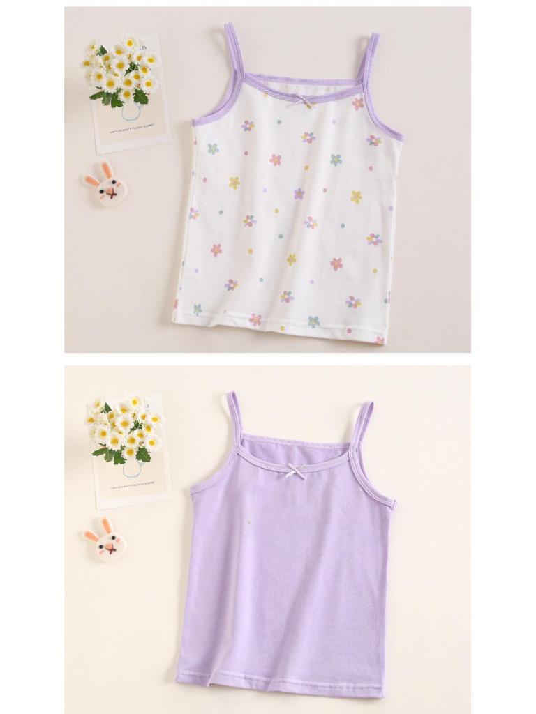 Girls' Cotton Summer Vest - Soft Korean Sling for Children