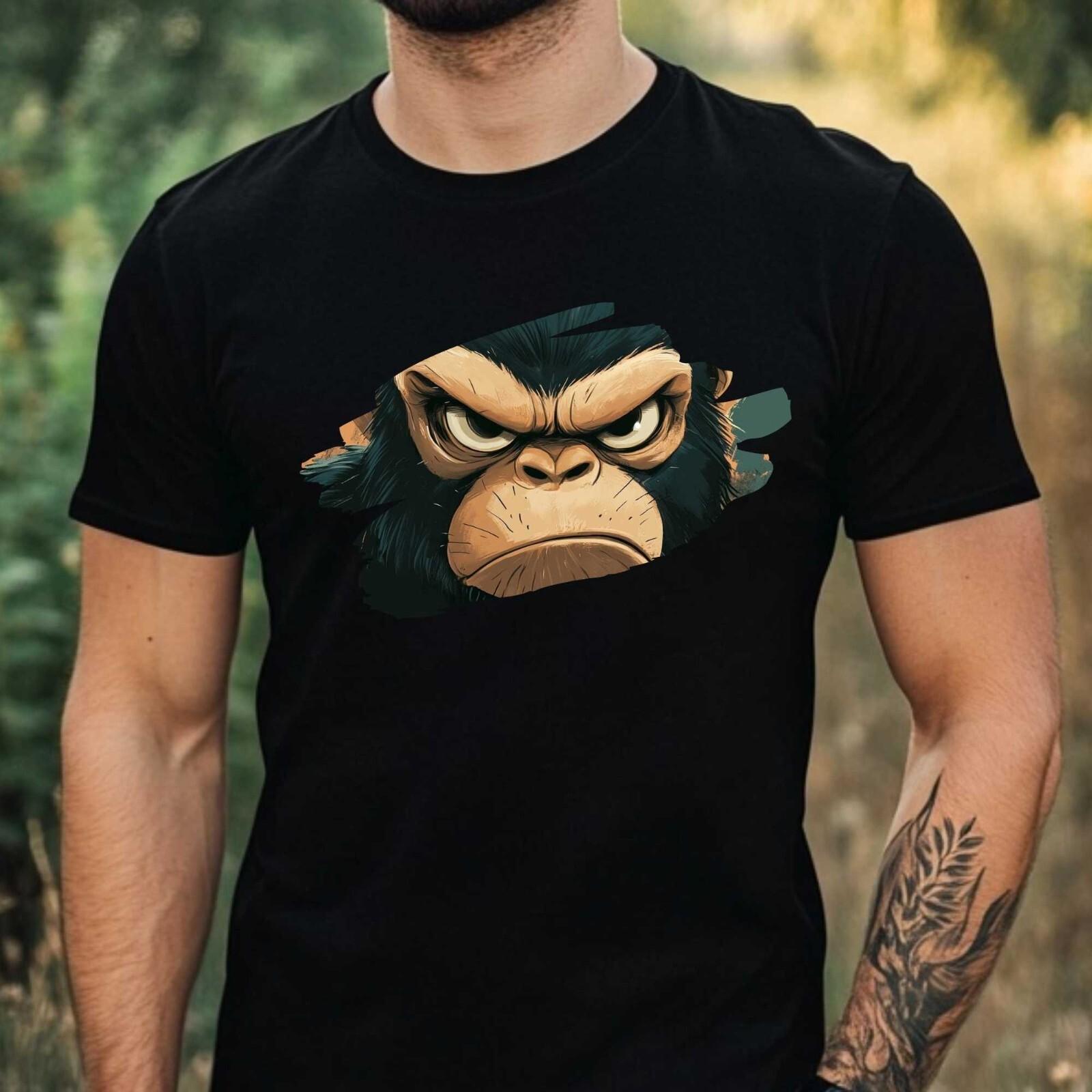 Mens Funny Grumpy Animal Print Cotton T-Shirt Size XS to 5XL- XL