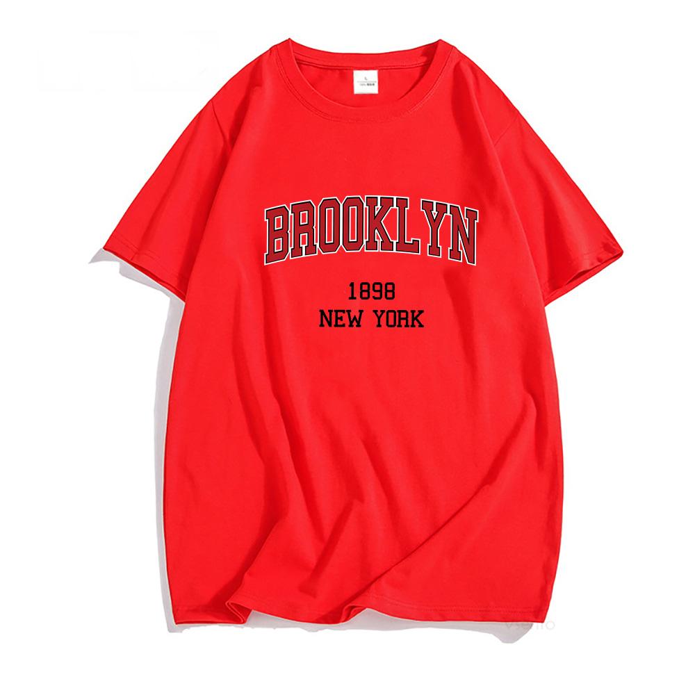 Brooklyn 1898 New York T Shirts MEN Letters Minimalism Style Tshirts  High Quality Tshirts Aesthetic Sense of Design
