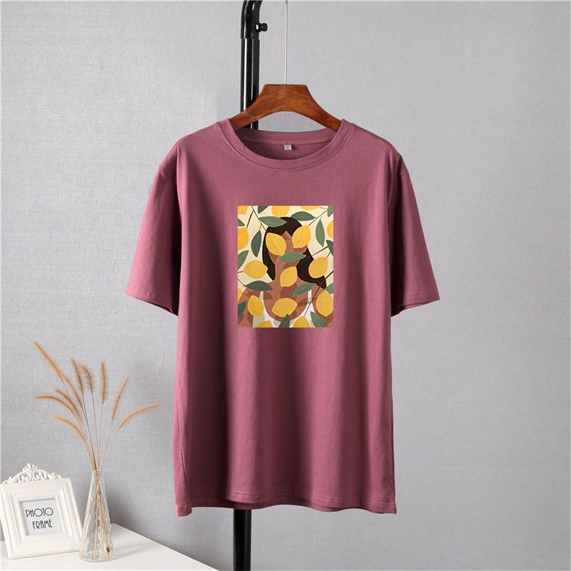 Hirsionsan Vintage Printing Cotton T Shirts Women New Soft Harajuku Loose Female Tees England Style Summer Casual Tops Gotic Graphic T Shirt