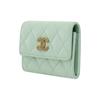 Chanel  Quadri-Quilted  Double C Logo  Handbag  Women's Style  Green