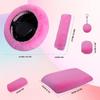 7PCS Set Car Interior Aesthetic Accessories, Fluffy 15 Inch Steering Wheel Cover, Armrest Pad, Seat Belt Cover,Gear Shift Cover, Fit Girly Car