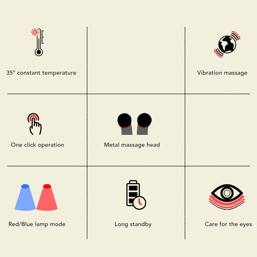 Dual Ball Electric Eye Massager Wand USB Charging Eye Heating Massager Instrument for Dark Circles Eye Bags