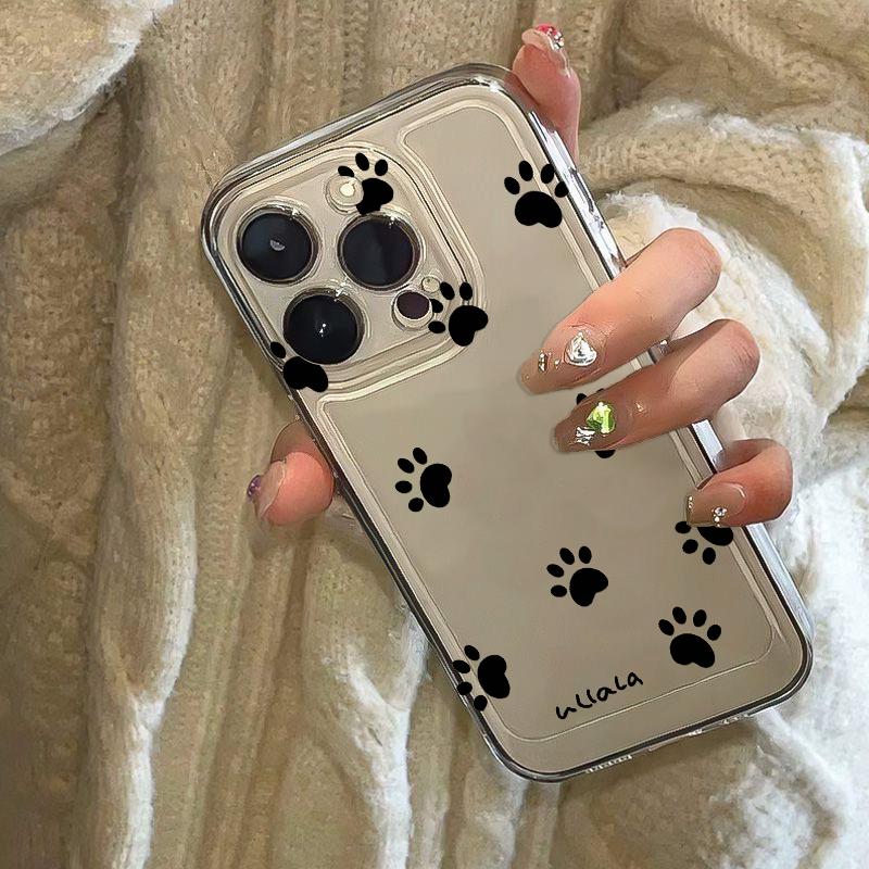Dog Paw Phone Case for iPhone 17 Air 16 15 14 13 12 11 Pro Max Plus Mini X 8 7 Soft Transparent Cover Fundas Accessory