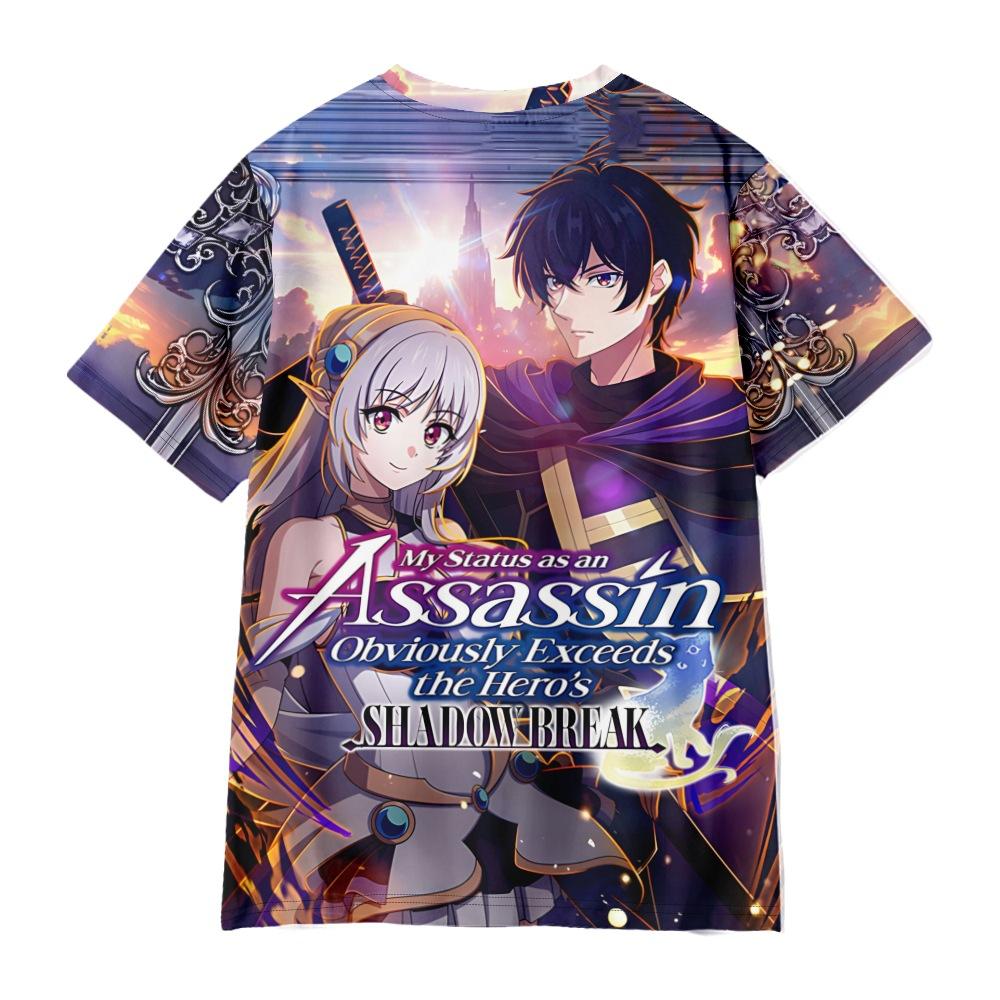 Mein Status als Assassine übertrifft offensichtlich den des Helden Gedrucktes T-Shirt Herren Damen Lässig Rundhals Kurzarm Kind Lustig Trendig Unisex T-Shirts Tops