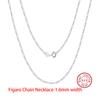 EFFIE QUEEN Real 925 Sterling Silver Diamond Cut Twist Rope Figaro Cuban Snake Bead Box Link Chain Necklace DIY Fine Jewelry SC