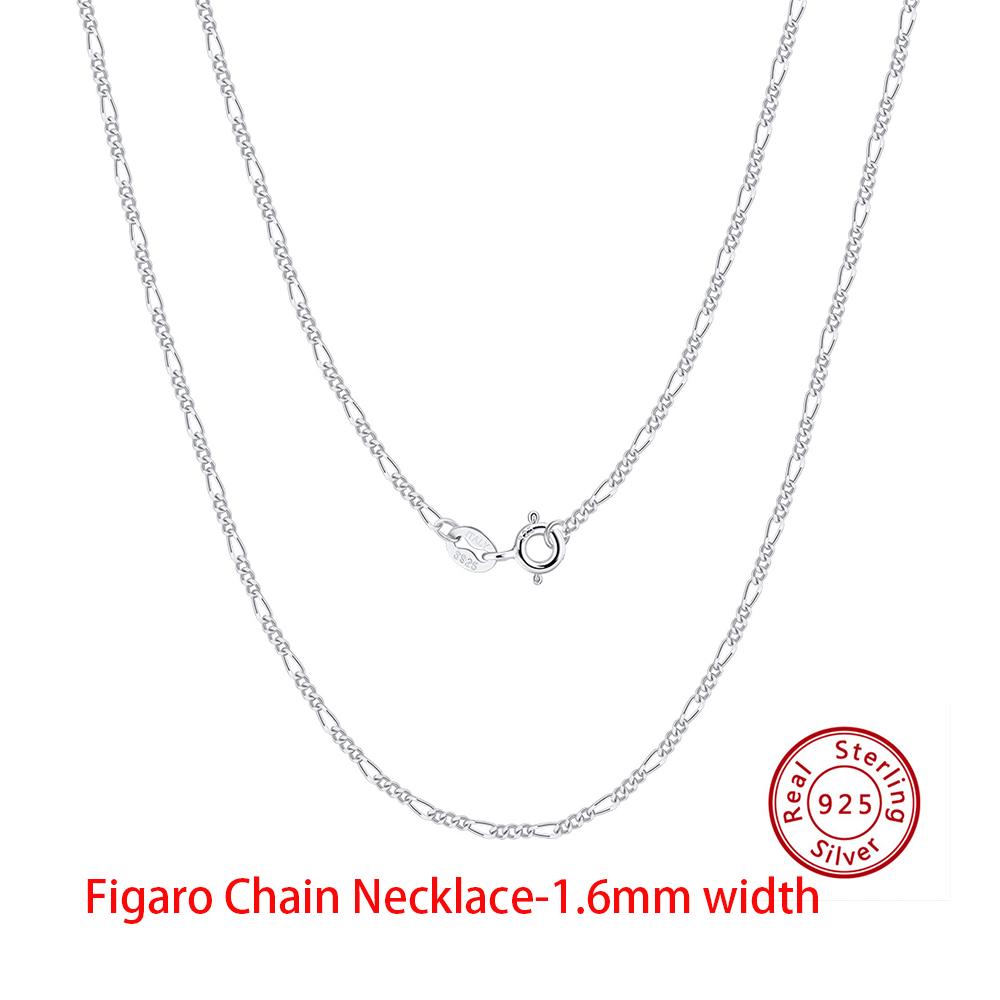 EFFIE QUEEN Real 925 Sterling Silver Diamond Cut Twist Rope Figaro Cuban Snake Bead Box Link Chain Necklace DIY Fine Jewelry SC