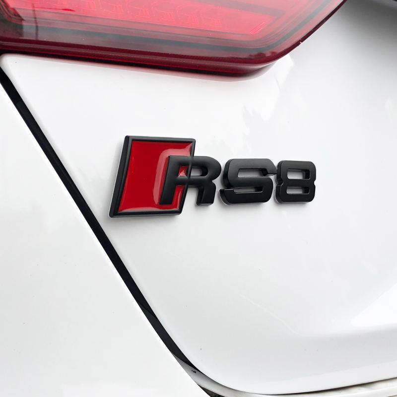 3D Metal Badge Stickers For S2 S line S3 S4 S5 S6 S7 S8 RS3 RS4 RS5 RS6 RS7 RS8 Car Logo Emblem Trunk Decoration Accessories AX2s38