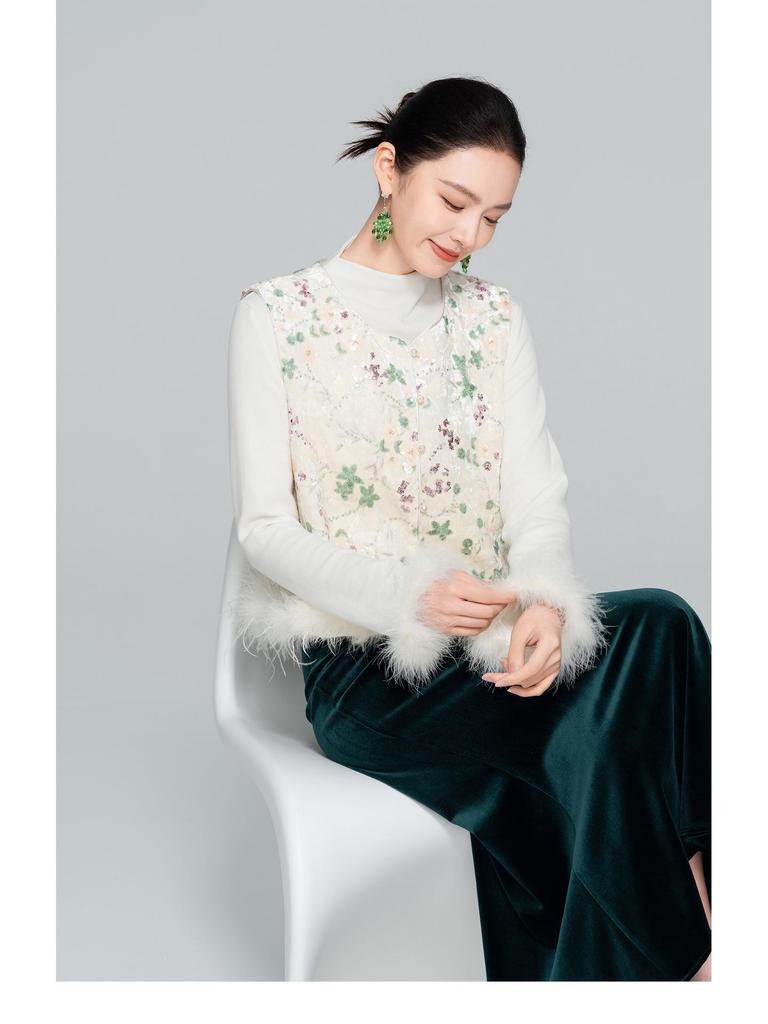 2025 Herbst Damen High Waist Samt Meerjungfrau Midi Rock - Schlankmachender Nationalstil A-Linien Design