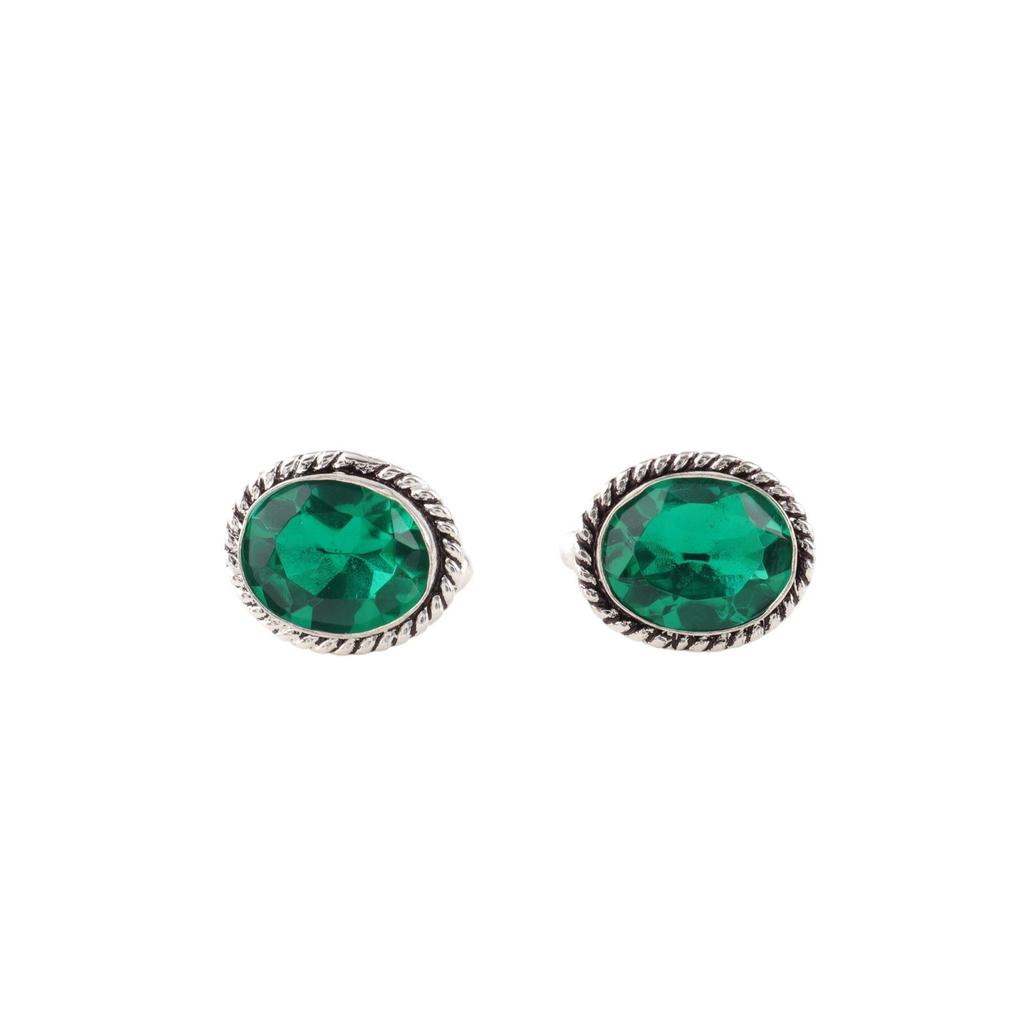 Gioielli in Argento Sterling 925 con Pietra Preziosa Diopside Cromato Gemme da Polsino per Abbigliamento Formale da Uomo CL-1-10
