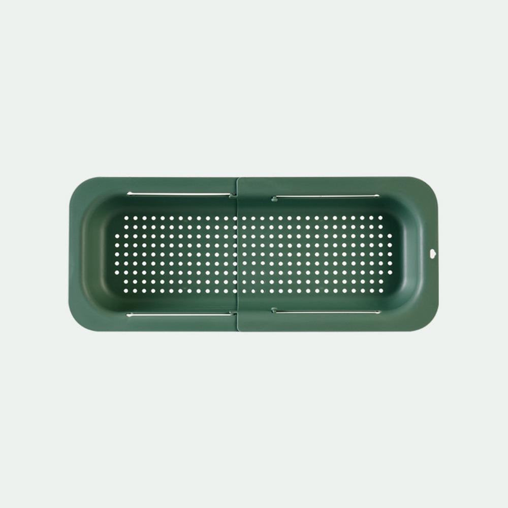 Multifunctional Sink Strainer Basket Plastic Dish Drying Rack Kitchen Strainer  Kitchen Sink Green