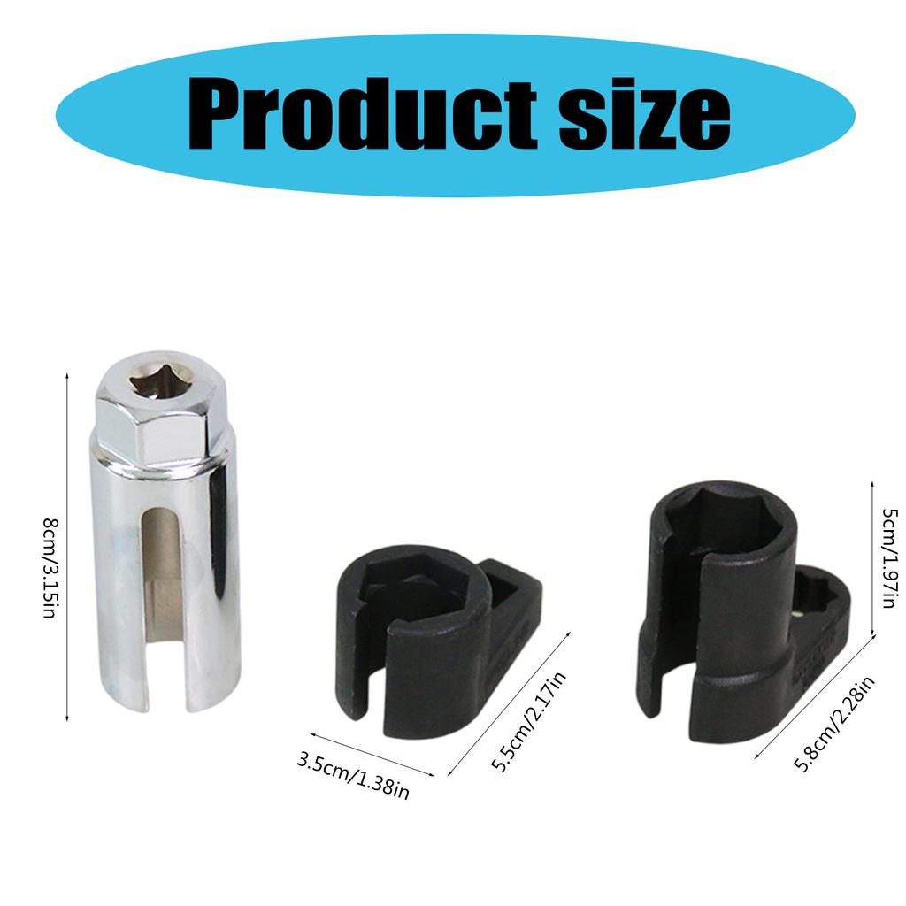 3pcs 1/2" and 3/8" Drive Wrench Tool Oxygen Socket 7/8" 22mm Oxygen Socket Set Socket