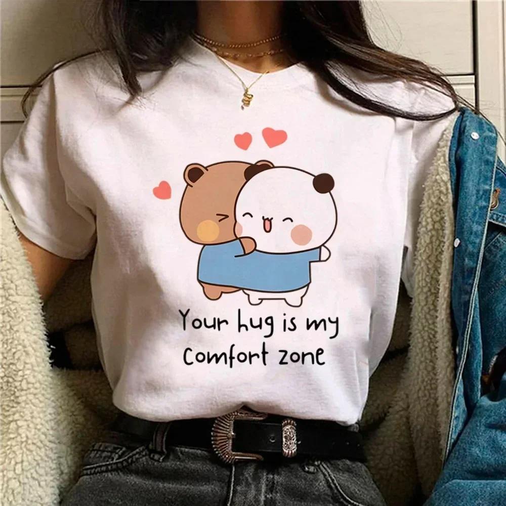 

ZX TEE Bubu Dudu T-shirt Female Manga Designer Cartoon Print Pattern T-shirt Girl Comical and Cute Casual Round Neck Minimalist Clothes 4XL