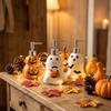 Ceramic Halloween Pumpkin Ghost Shape Soap Dispenser Pump Bottle for Bathroom Kitchen Countertop Use Durable and Easy To Refill