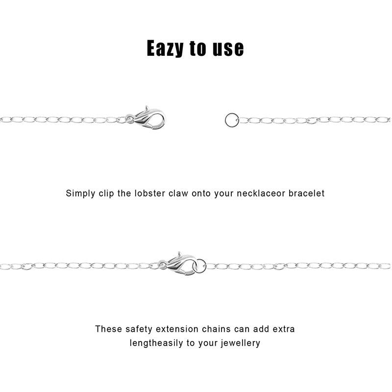Adjustable Alloy Lobster Clasp Necklace Extension Chain for DIY Jewelry