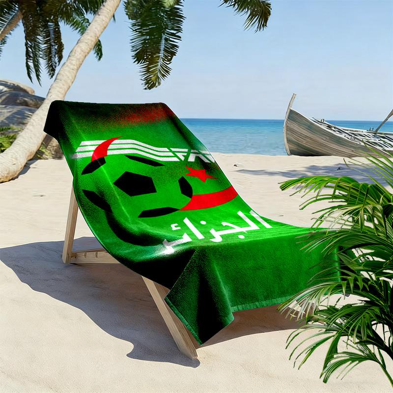 Fédération Algérienne De Football Print Beach Towel, Large Soft Quick Dry Towel for Beach Camping Swimming