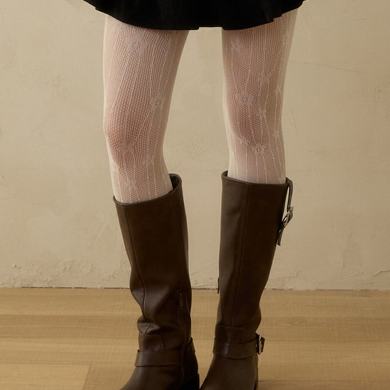 

PINK PINEAPPLE 2EA 1set DEW FLOWER LACE STOCKING_MIX MIX_FREE