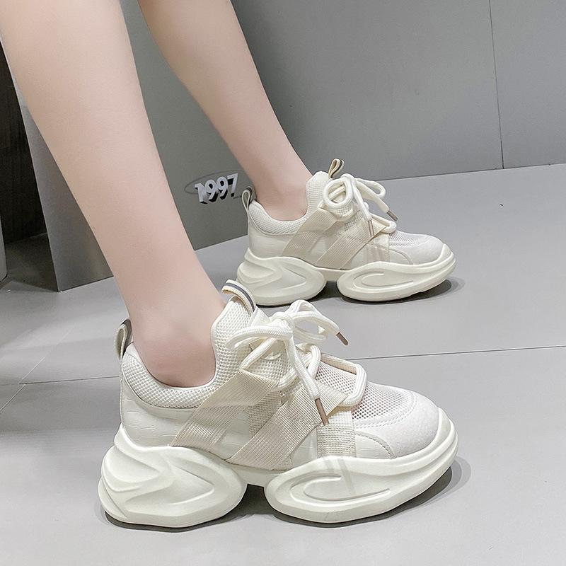Inner heightening dad shoes women's new thick-soled soft-soled lightweight casual small sports shoes single shoes
