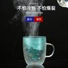Chaxun Christmas Double-Walled Glass Mug with Handle and Lid