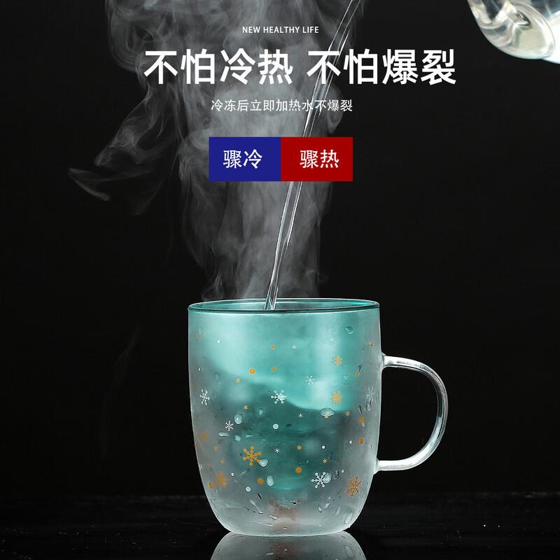 

Кружка Chaxun Рождественская из двойного стекла с ручкой и крышкой