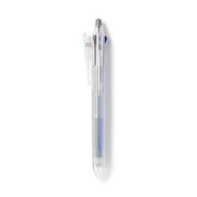 MUJI Erasable Ballpoint 83767846 Three-Color Pen, Retractable, Semi-Transparent, 0.5mm, Black/Red/Blue,