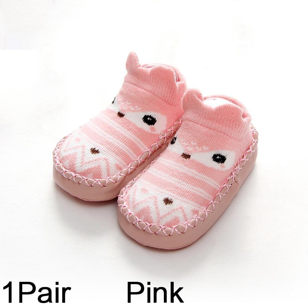 1 Pair Cute Animal Sock Shoes Baby Socks Non-Slip Rubber Sole Soft Infant Socks for Newborn Toddler