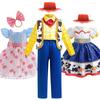 Toy Story 4 Woody Verkleidungskostüm Kinder Jessie BoPeep Cosplay Kleid Halloween Party Kostümsets Bühnenauftritt Outfit