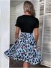 European & American Women's Fashion Print Patchwork Short Sleeve Dress 2023