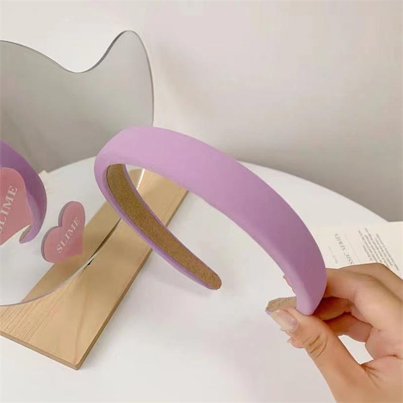 2CM Spring Summer Women Girls Headbands Sweet Candy Color Sponge Padded Hairbands for Ladies Daily Hair Hoop Accessories