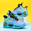 New Girls Flick Shock Absorption Classmates Boys Rotating Buckle Luminous Fashion Leisure Sports Children's Basketball Shoes
