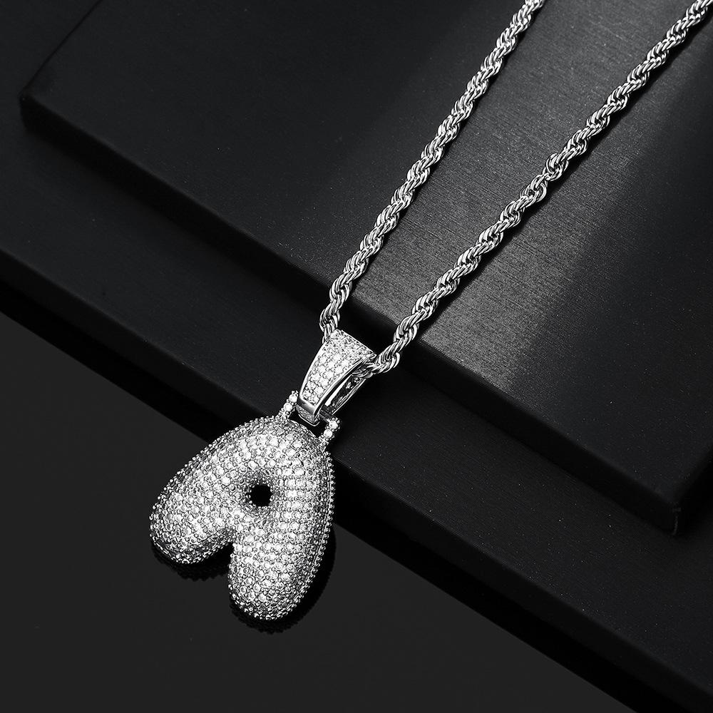 Hip Hop 26 English Letter Pendant Rap Fat Letter Pendant Unisex Necklace