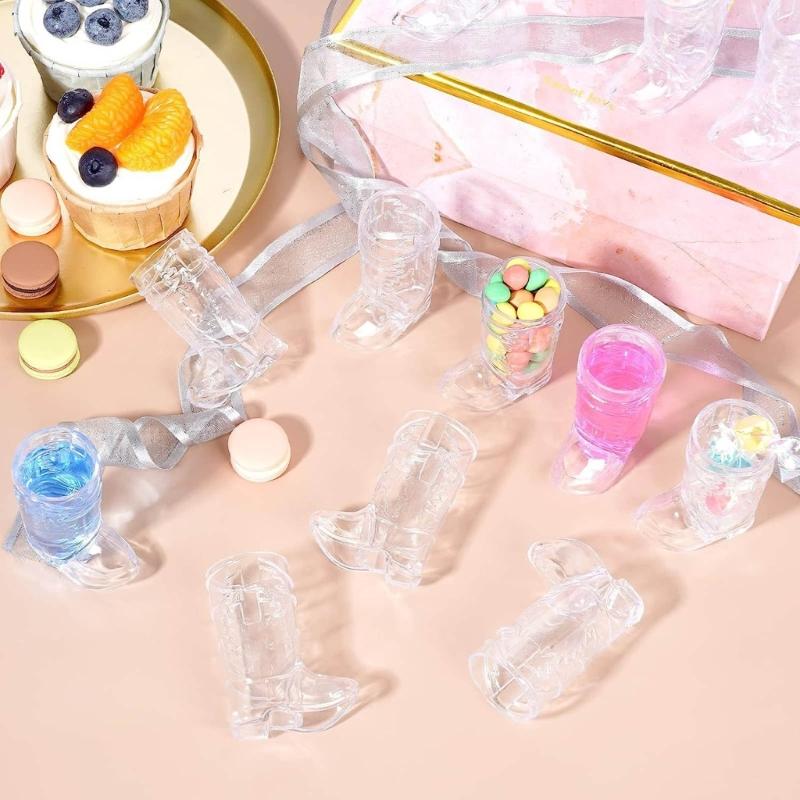 20pcs Plastic Boot Shot Cups for Weddings Bachelorette Party Birthdays Boot Shot Cup (Pack of 20) for Liquor