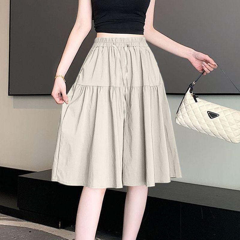 

Women s High Waist Loose Casual Shorts - Summer Thin Mid-Length, Straight Five-Point Wide Leg, Solid Color M [85-100 lbs]
