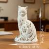 1-teiliges Ornament in Form einer schwarzen Katze, Leichter Luxus Spiral-Katzenstatue Dekoration, Realistisches Design, Hohl geschnitzt, Elegante Sitzhaltung,