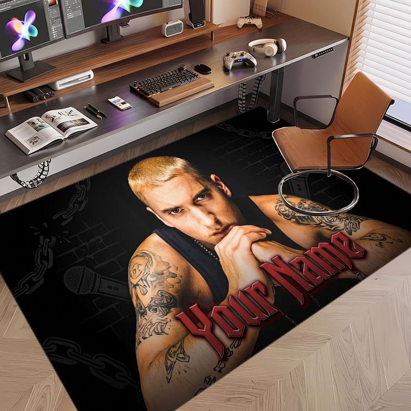 Custom Name Crystal Velvet Rug,Eminem Comfortable Anti Slip Floor Mat For Room Decoration