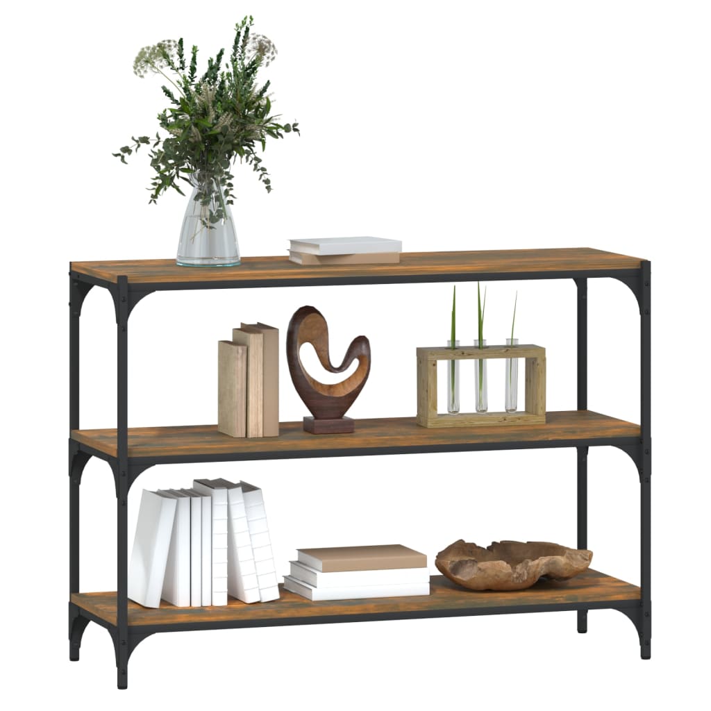 Bookshelf Smoked Oak 100 x 33 x 70.5 cm Wood Based Panel and Steel