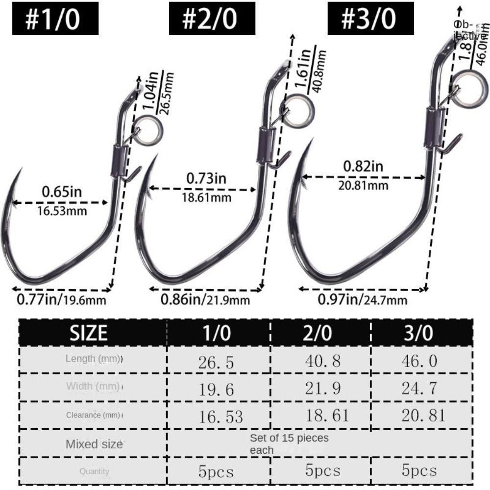 10pcs Wacky Weedless Worm High-carbon Steel Fishhook Wide Gap Hawksbill Single Hook  Sea Fishing