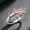 Exclusive for Amazon Fashion Accessories, Creative Leaf-shaped Two-tone Rose Gold Ring