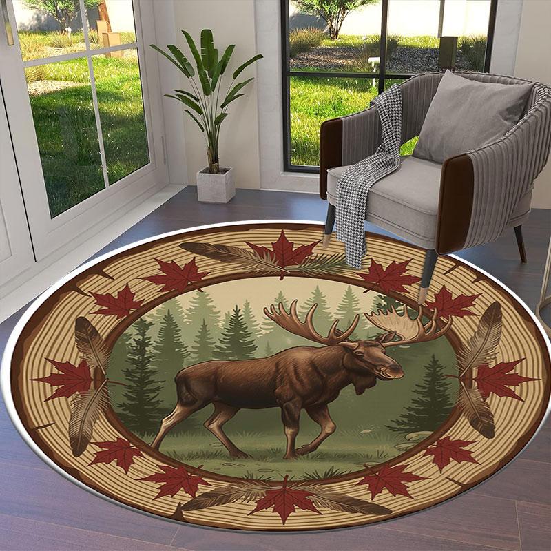 Stumpanimals Round Area Rug,Carpet Rug for Living Room Bedroom Sofa Playroom Decor,Non slip Floor Mat