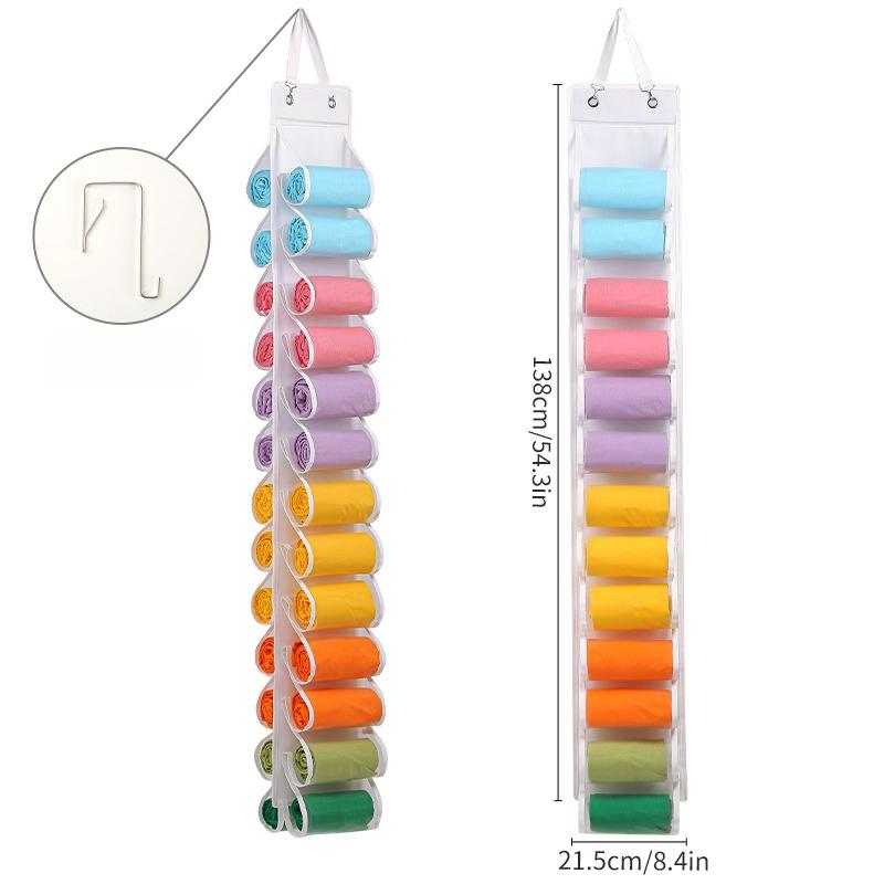 1PC Yoga Clothes Storage Hanging Bag Household Multi-layer Clothes Underwear Storage Bag Double-sided Door Storage Bag