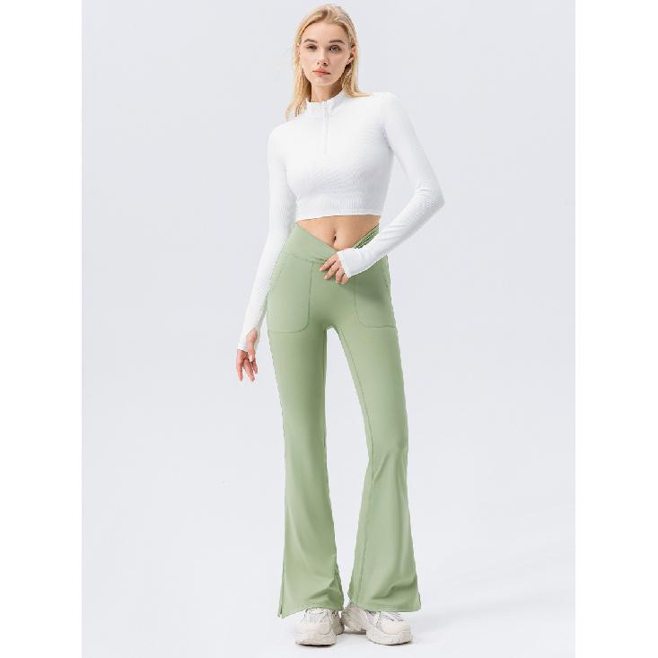Women'S Yoga Pants Fitness Outdoor Solid Color Casual Running Training Elastic Quick Drying Tight Fitting Sports Pants