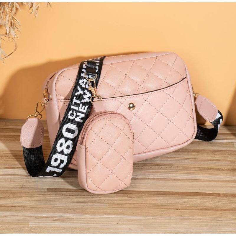 Embroidered Shoulder Bag Two-piece Set Daily Versatile Messenger Bag Large-capacity Bag Women