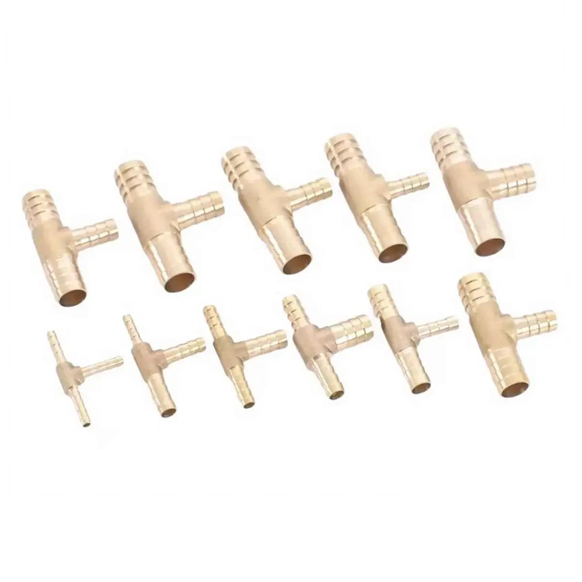 

2pcs Fit For Hose I/D 3mm 4mm 5mm 6mm 8mm 10mm 12mm 14mm 16mm 19mm Hose Barb Tee 3 Way Brass Coupler Splicer Connector Fittings (Brass,6mm) латунний