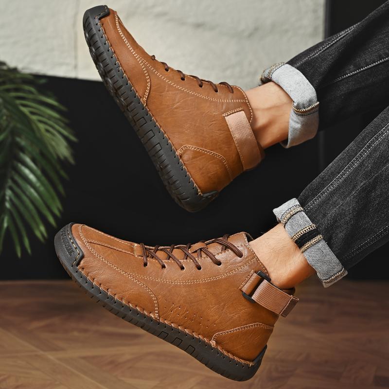 Mode Mode Laufschuhe Mann Leder Basic Stiefel Herren Sneaker Atmungsaktiv Hombres Botas Neuankömmling Handgefertigt Leder Herrenstiefel