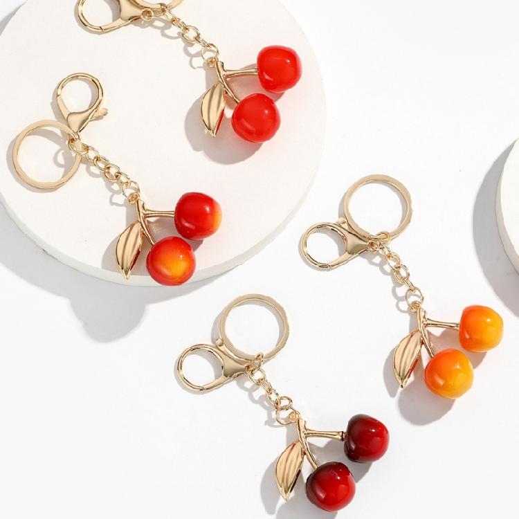 Fashionable Cherrys Sturdy Resin Charm Pendant Elegant Keychain Charm Accessory for Styles Expression Daily Use